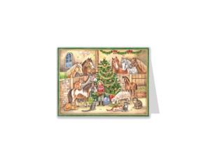 Dubbel Kort/Adventskalender - Stall - 15 x 11 cm - www.frokenfraken.se