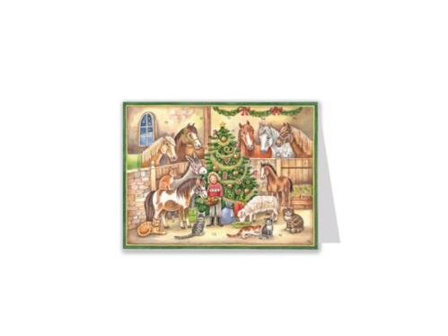 Dubbel Kort/Adventskalender - Stall - 15 x 11 cm - www.frokenfraken.se