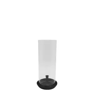 Ljusstake med Glas - Svart 40 cm - www.frokenfraken.se
