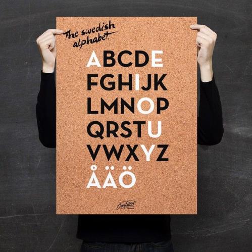Poster - The swedish Alphabet - 50 x 70 cm - www.frokenfraken.se