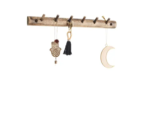 Hängare i Trä med 6 Runda Knoppar - 49 cm - www.frokenfraken.se