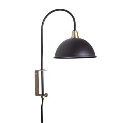 Vägglampa Pelle Svart/Mässing - Ø 19 x 28 x 40 cm - www.frokenfraken.se