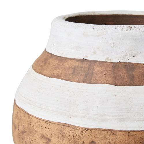 Kruka M - Vit/brun - Ø20 x 23 cm - www.frokenfraken.se