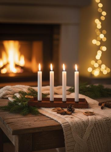 Adventsljusstake - Ljusbricka för 4 ljus - Rost - 35 x 15 cm - www.frokenfraken.se