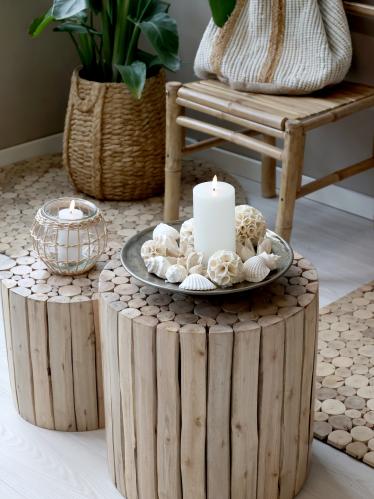 Soffbord - Eucalyptusträ - 2-pack - 40 x Ø40 cm - www.frokenfraken.se