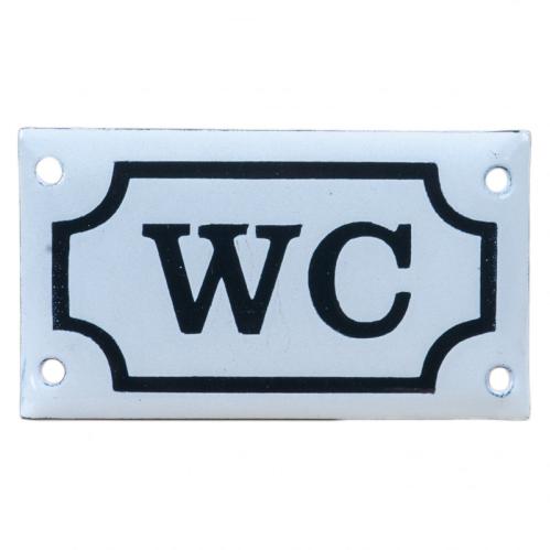 WC skylt - Emalj - 1800 tal - Orginalförlaga - 90 x 55 mm - www.frokenfraken.se