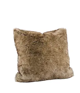 Kuddfodral - Sibirian Wolf - Brun - Fuskpäls - 50 x 50 cm - www.frokenfraken.se