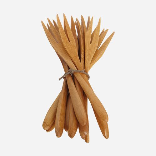 Gafflar - Bambu - 12 st - 14 cm - www.frokenfraken.se