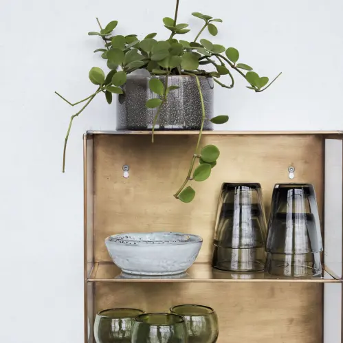 Skåp för väggen - Glas/Mässing - 35 x 80 cm - www.frokenfraken.se