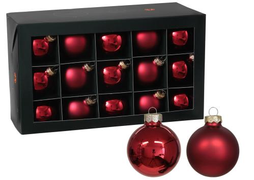 Julkula - Glas - Röd - 6 cm - 30-pack - www.frokenfraken.se