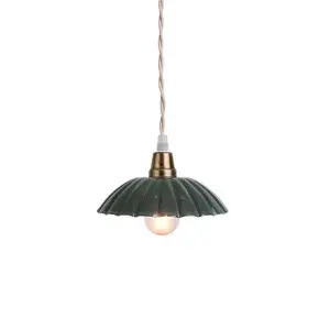 Taklampa Ingrid Mörkgrön Liten - Ø 16,5 x 3,5 cm - www.frokenfraken.se