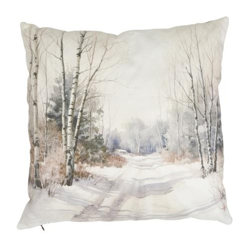 Kuddfodral - WINTER ROAD - MULTIFÄRGAD - 48 X 48 CM - www.frokenfraken.se