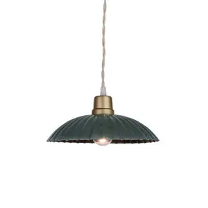 Taklampa Ingrid Mörkgrön Stor - Ø 23,5 x 3,5 cm - www.frokenfraken.se