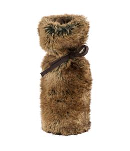 Vinpåse - Amber Wolf - Brun - Fuskpäls - 30 x 13 cm - www.frokenfraken.se