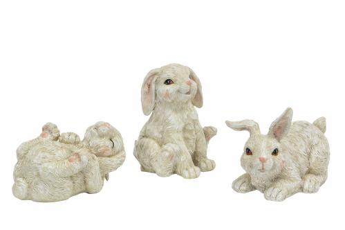 Kaniner - Vita påskdekorationer - 3-pack - 14 cm - www.frokenfraken.se