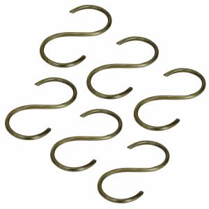 S-krokar Antik Mässing 6-pack Stor - W 5 x H 11 cm - www.frokenfraken.se