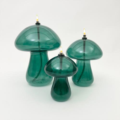 Oljelampa XL - Mushroom - Grön - Ø14 x 18 cm - www.frokenfraken.se