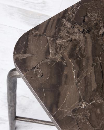 Soffbord - Marmor/Järn - Brun - 45 x 96 cm - www.frokenfraken.se