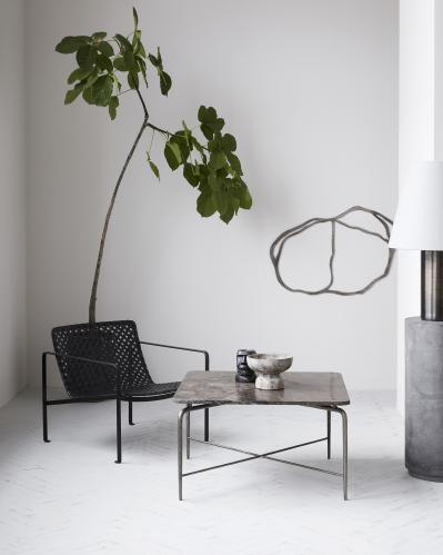 Soffbord - Marmor/Järn - Brun - 45 x 96 cm - www.frokenfraken.se