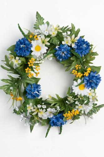 Krans - Blåklint & Margurite - 30 cm - www.frokenfraken.se