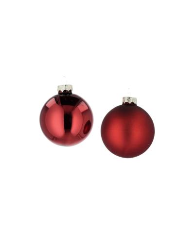 Julkula - Glas - Mörkröd - 6 cm - 30-pack - www.frokenfraken.se