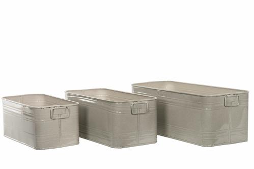 Kruka Kvadrat Emalj Sand - 3 storlekar - www.frokenfraken.se