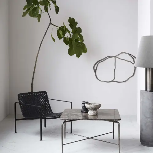 Lampfot - Bakora - Antik metallisk - 52 x 17 cm - www.frokenfraken.se
