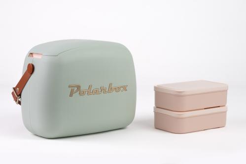 Polarbox Kylväska - 2st matlådor - Retro Gold Classic - Matcha - 6 Liter - www.frokenfraken.se