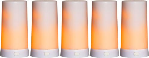 Batteriljus - LED - Set om 5 - Ø7 x 13 cm - Timer - www.frokenfraken.se
