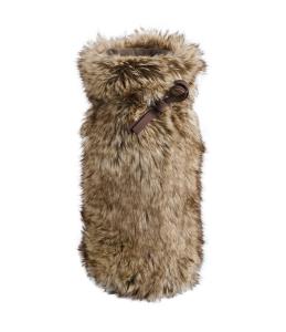 Vinpåse - Sibirian Wolf - Brun - Fuskpäls - 30 x 13 cm - www.frokenfraken.se