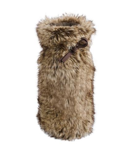 Vinpåse - Sibirian Wolf - Brun - Fuskpäls - 30 x 13 cm - www.frokenfraken.se
