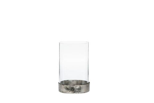 Ljuslykta - Glas - Silver - 9 x 15 cm - www.frokenfraken.se