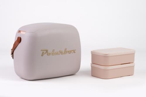 Polarbox Kylväska - 2st matlådor - Retro Gold Classic - Pearl - 6 Liter - www.frokenfraken.se