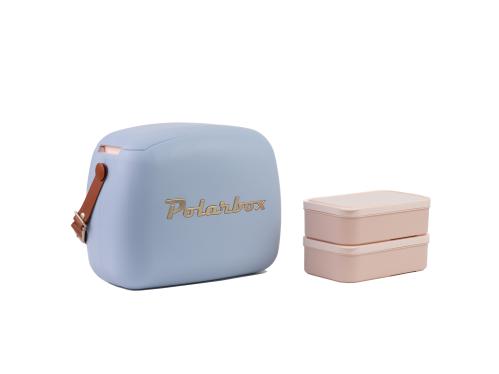 Polarbox Kylväska - 2st matlådor - Retro Gold Classic - Foggy - 6 Liter - www.frokenfraken.se