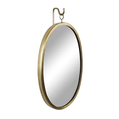Spegel - Oval med Krok - Antik Mässing - 25 x 35 cm - www.frokenfraken.se