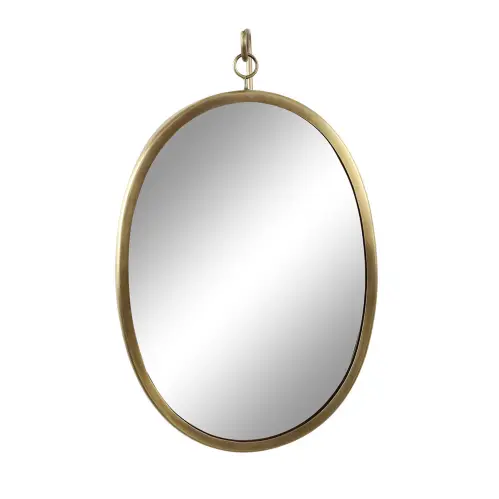 Spegel - Oval med Krok - Antik Mässing - 25 x 35 cm - www.frokenfraken.se