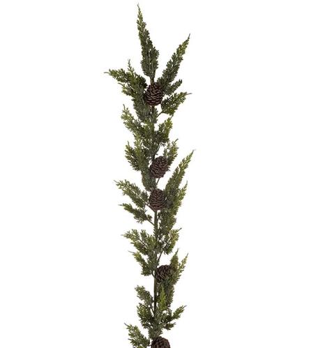 Girlang - Julgirlang i Cypress med kottar - Grön - 165 cm - www.frokenfraken.se