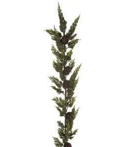 Girlang - Julgirlang i Cypress med kottar - Grön - 165 cm - www.frokenfraken.se