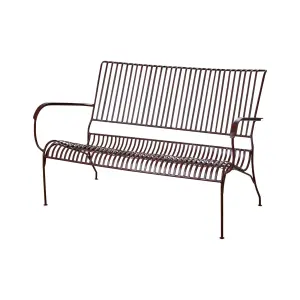 Trädgårdssoffa - Metall Bordeaux - 118 x 34 x 40 cm - www.frokenfraken.se