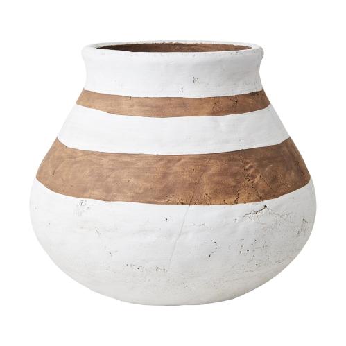 Kruka M - Vit/brun - Ø29 x 26 cm - www.frokenfraken.se