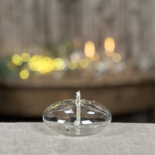 Oljelampa S - Glas - Rund Platt Ellips - Ø10 cm - www.frokenfraken.se