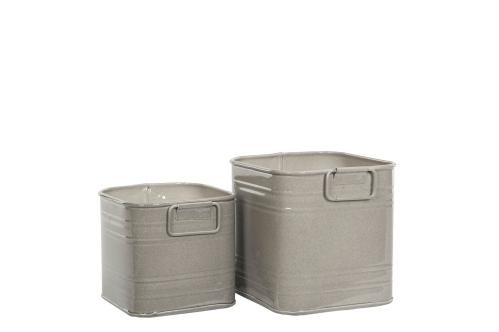 Kruka Kvadrat Emalj Sand - 2 storlekar - www.frokenfraken.se