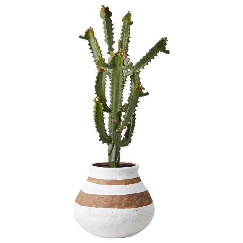 Kruka M - Vit/brun - Ø29 x 26 cm - www.frokenfraken.se