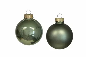 Julkula - Glas - Mörkgrön - 8 cm - 8-pack - www.frokenfraken.se