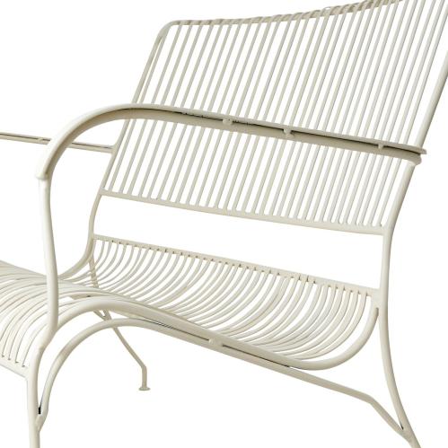 Trädgårdssoffa - Metall Elfenben - 118 x 34 x 46 cm - www.frokenfraken.se