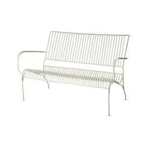 Trädgårdssoffa - Metall Elfenben - 118 x 34 x 46 cm - www.frokenfraken.se
