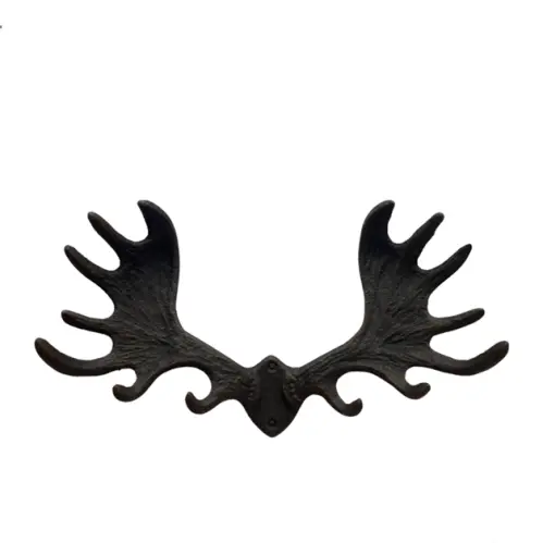 Kroklist - Järn - Älghorn - svart/brun -7 x 20 x 36 cm - www.frokenfraken.se