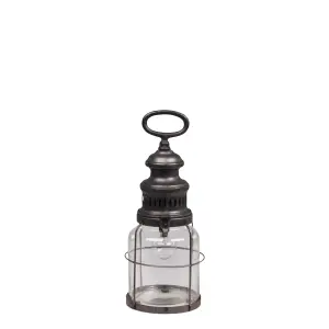 Fransk ladugårdslykta med glödlampa och timer - 32 x Ø12 cm - www.frokenfraken.se
