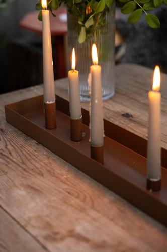 Bordsljusstake - Sund - 5 ljus magnet - Brun - 60 cm - www.frokenfraken.se