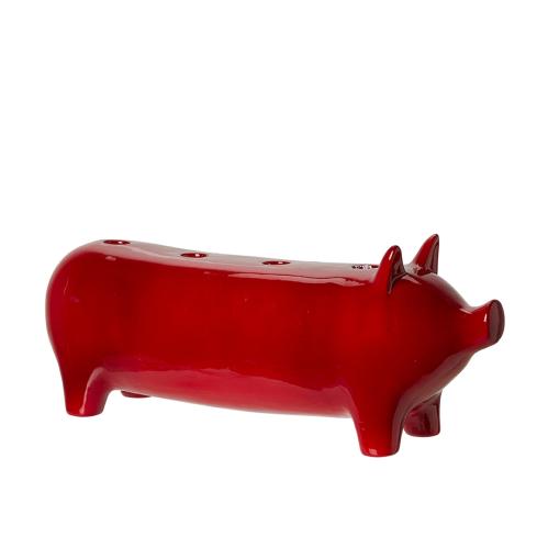Adventsljusstake - Gris - Röd - 40 x 11 x 16 cm - www.frokenfraken.se